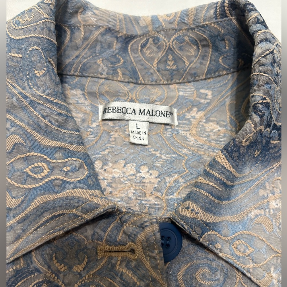 Rebecca Malone jacket size L blue with intricate design - Picture 7 of 9